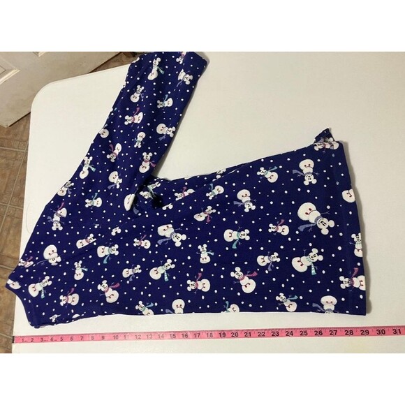 Disney Store Women’s  L/XL Blue Thermal Mickey Mouse Snowman Pajama Top Only NWT - Picture 5 of 6